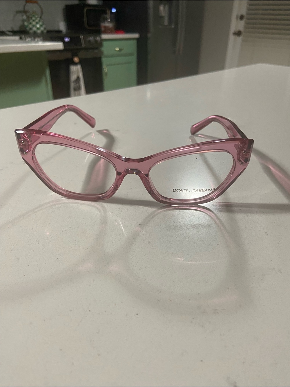 Dolce & Gabbana Transparent Pink Cat-Eye Women's Glasses new without tags